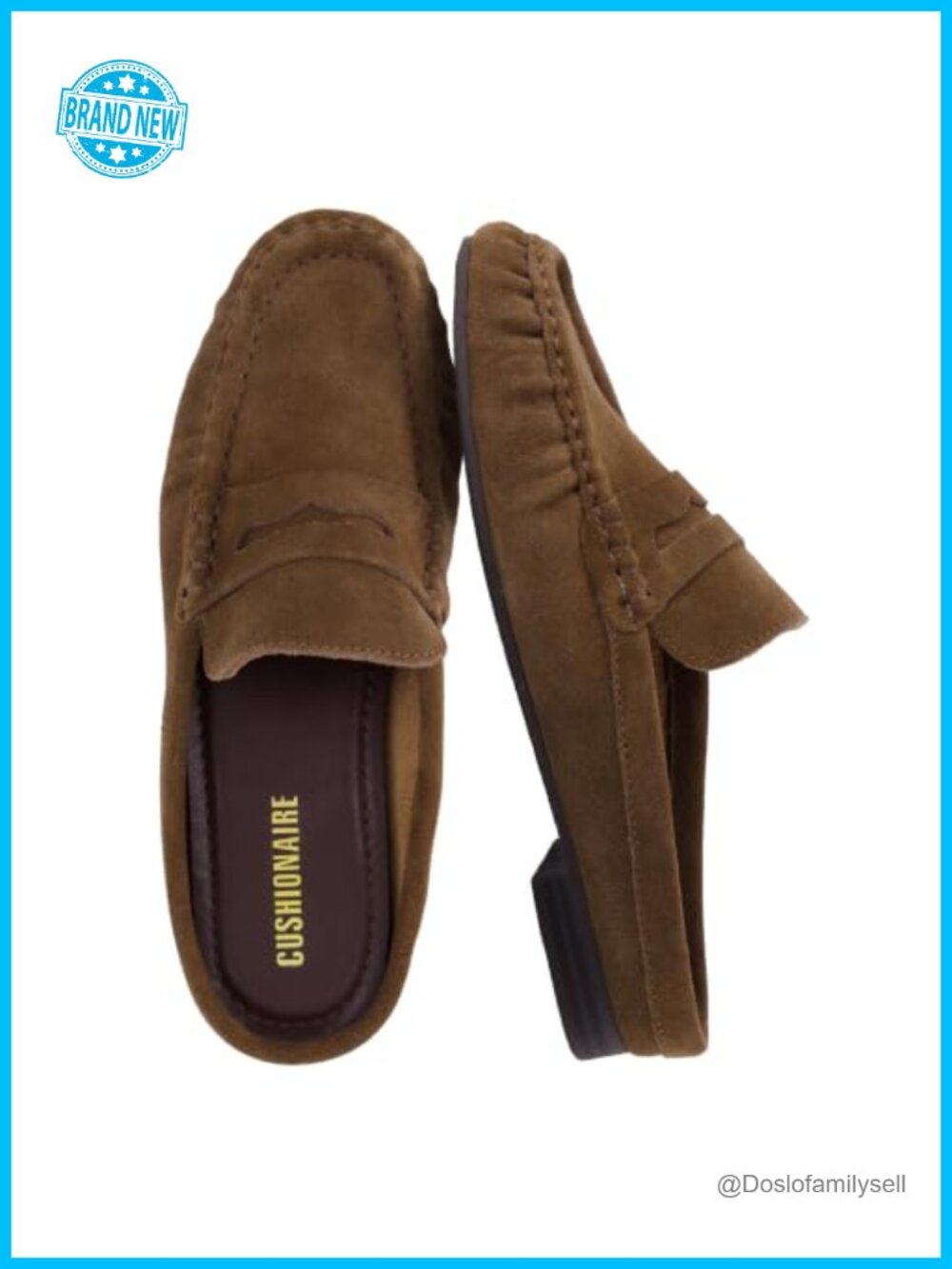 Genuine Suede Leather Penny Loafer Mules Slip-On